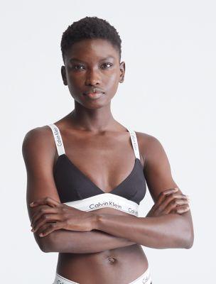 Calvin Klein Womens Modern Cotton Crossback Unlined Bralette - Black - L Product Image