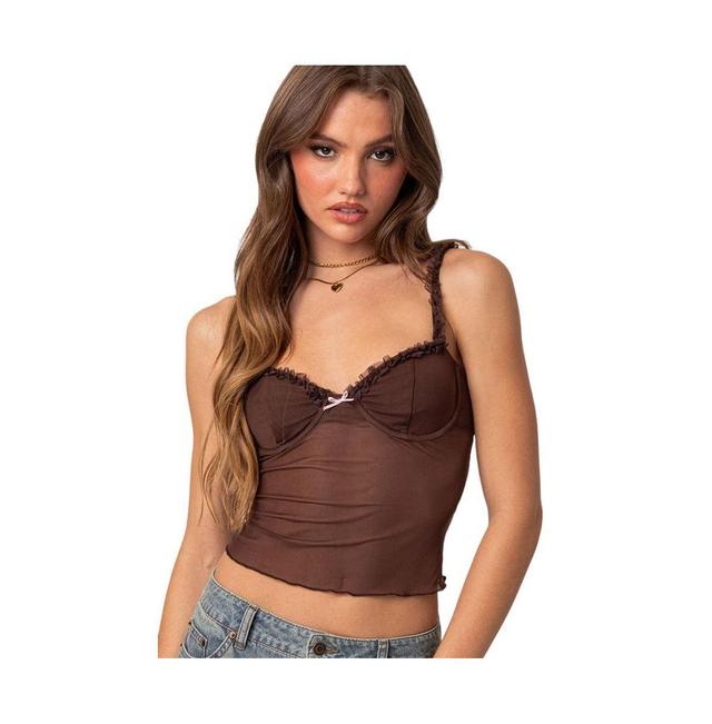 EDIKTED Mercy Sheer Mesh Bra Top Product Image