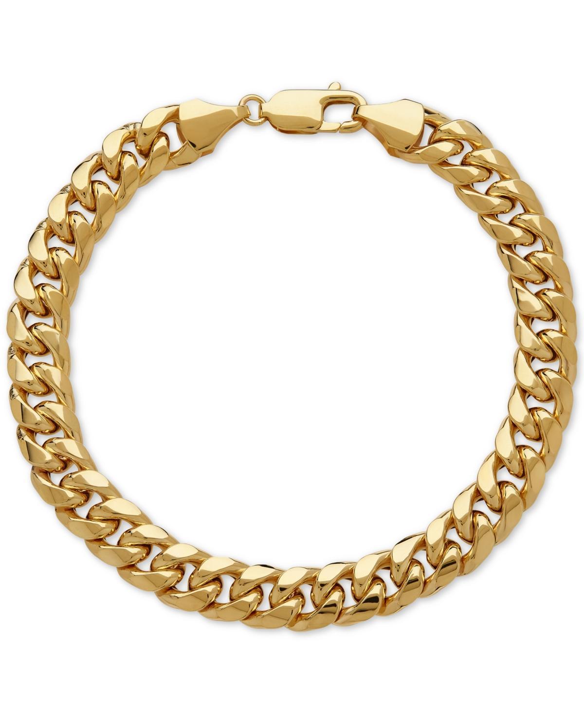 Italian Gold Mens Cuban Link Bracelet in 10k Gold Product Image