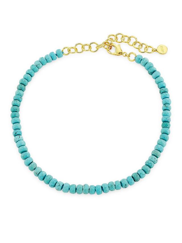 Womens 22K Gold-Plated & Turquoise Beaded Necklace Product Image