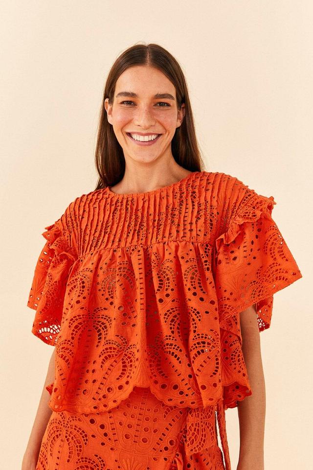 Orange Palm Tree Richelieu Blouse Product Image