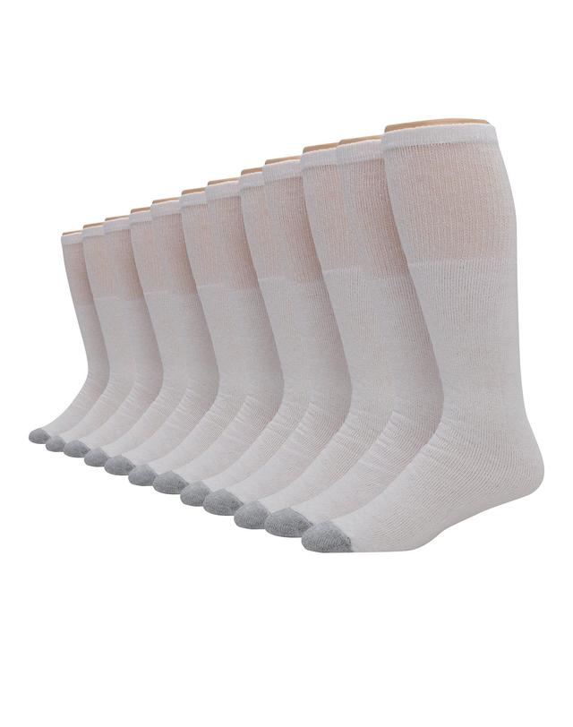 Hanes Double Tough Mens Over-the-Calf Tube Socks, Shoe Sizes 6-12, 12-Pairs White Product Image