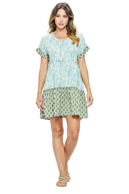 Shanda Ruffle Tie Dye Dress Product Image