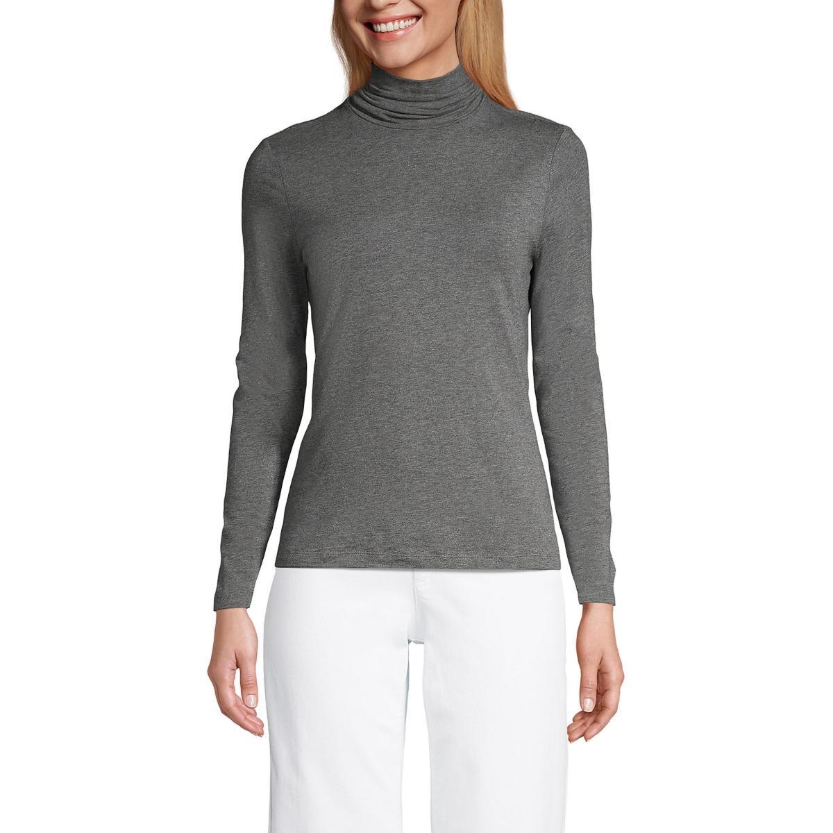 Womens Lands End Lightweight Fitted Turtleneck Product Image