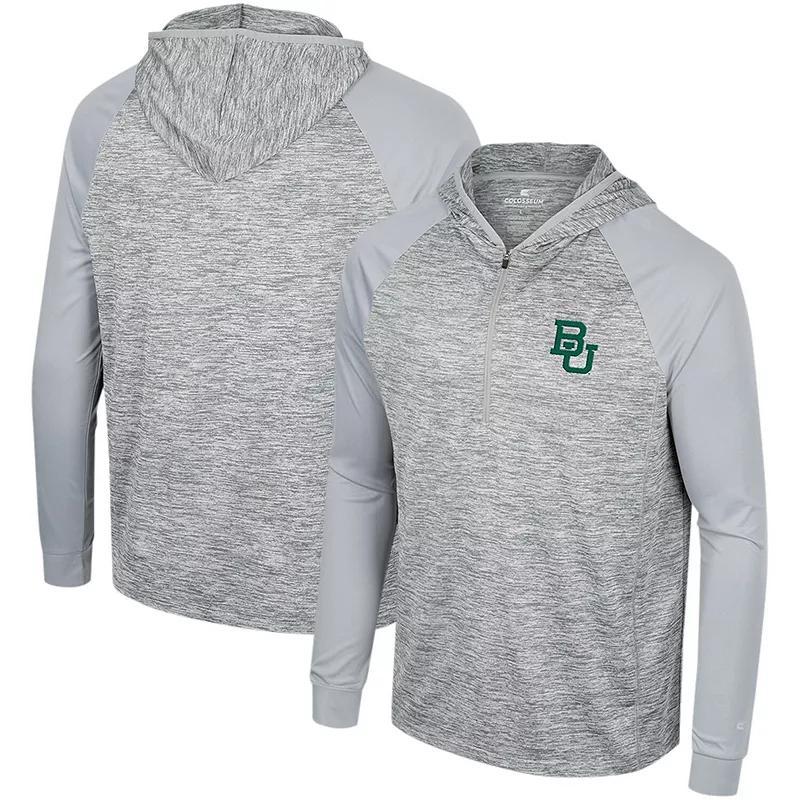 Mens Colosseum Gray Michigan State Spartans Cybernetic Raglan Quarter-Zip Hooded Top Product Image