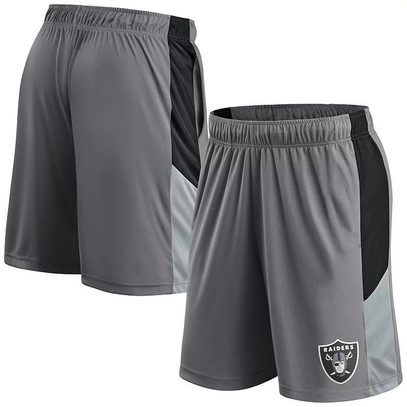 Mens Fanatics Gray Las Vegas Raiders Primary Logo Shorts Product Image