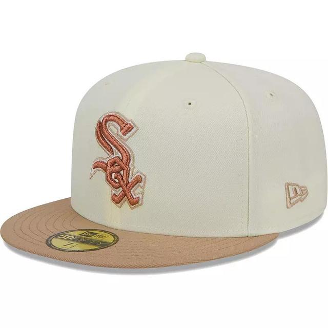 Mens New Era Cream Chicago White Sox Chrome Camel Rust Undervisor 59FIFTY Fitted Hat Product Image