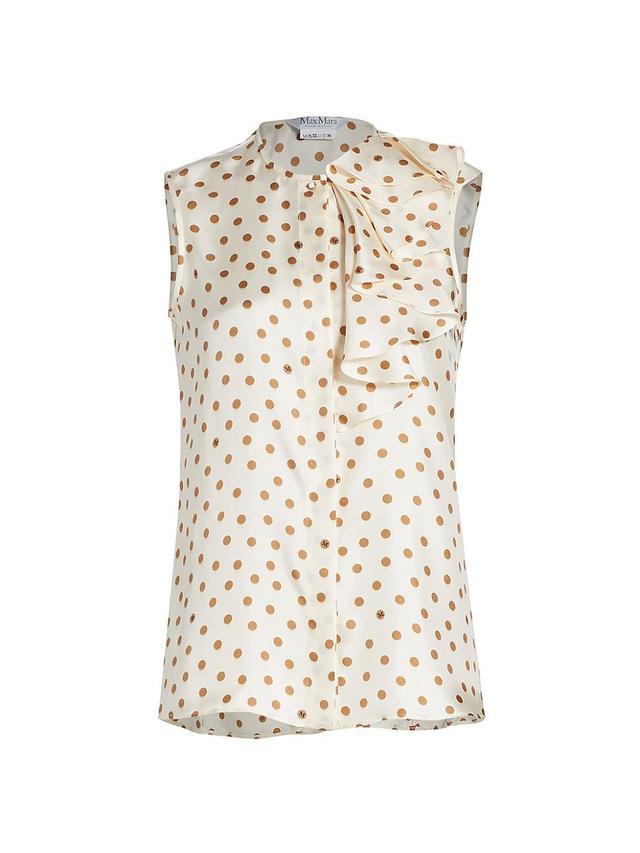 Womens Pegli Silk Polka-Dot Top Product Image