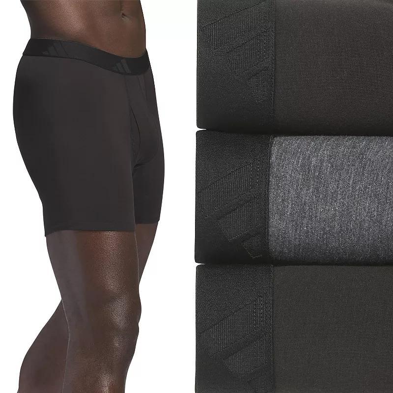 Mens adidas 3-Pack Luxe Comfort Boxer Briefs Black Grey Black Product Image