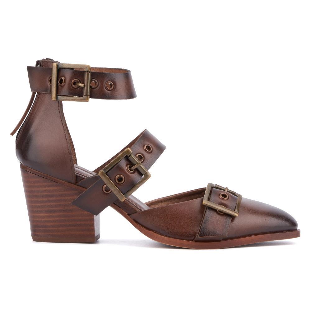 Vintage Foundry Co. Women's Kaydence Heel Sandal - BROWN, 8 Product Image