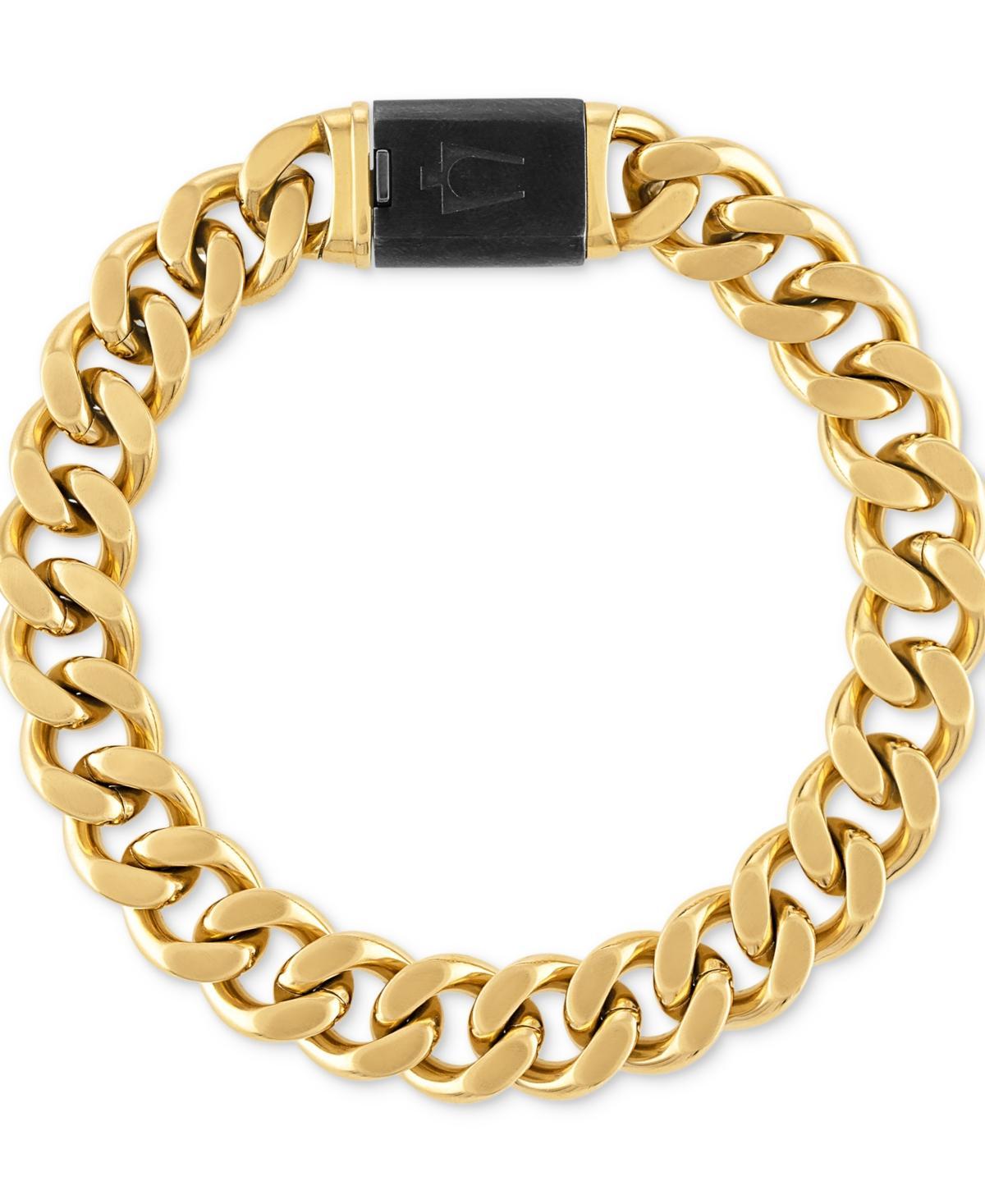 Bulova Mens Classic Curb Chain Bracelet in Gold-Plated Stainless Steel Product Image