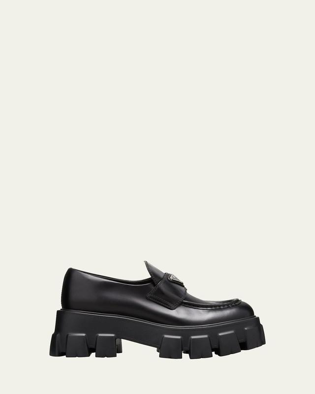 Monolith Leather Logo Platform Loafers Product Image