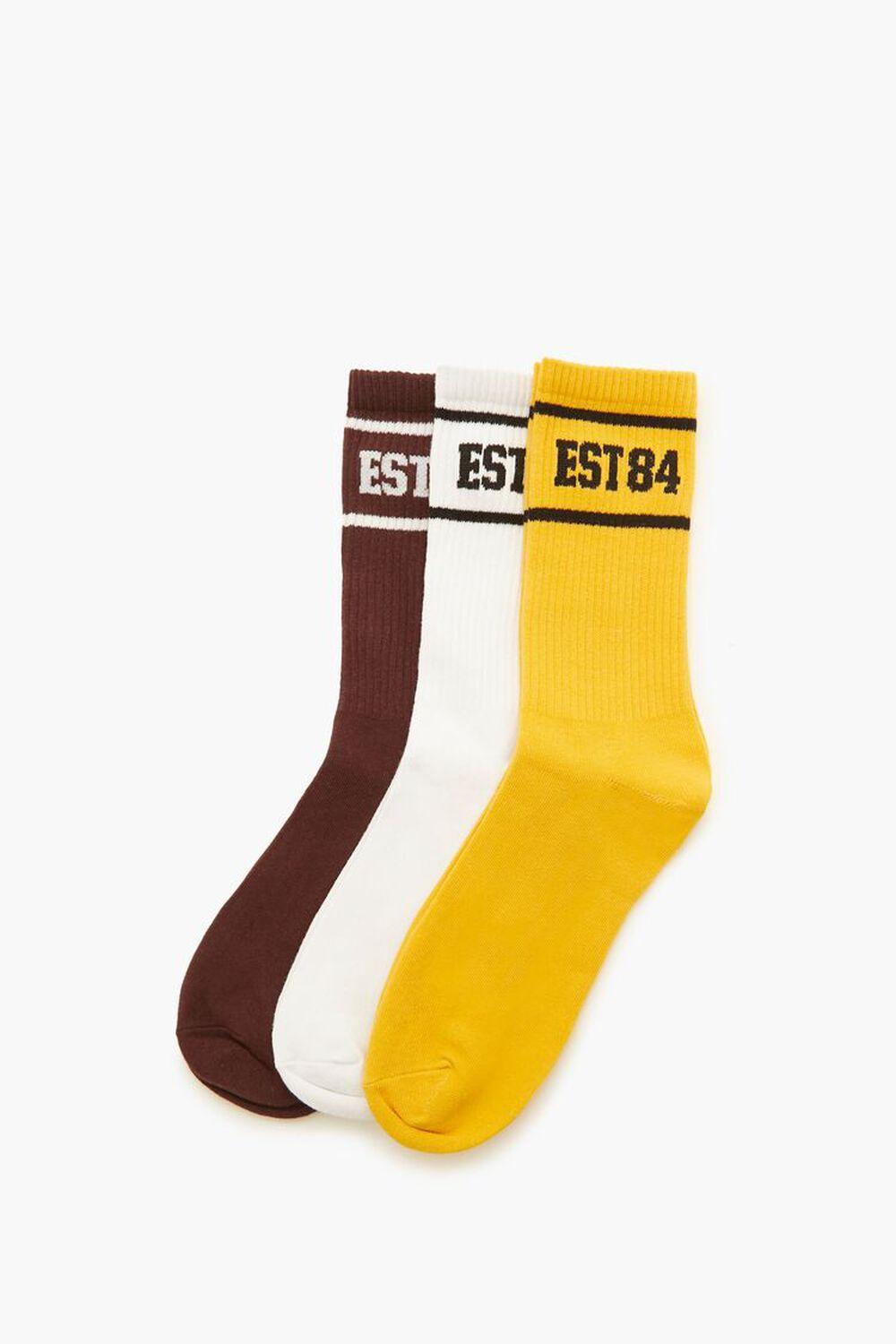 EST 84 Crew Sock Set - 3 pack | Forever 21 Product Image