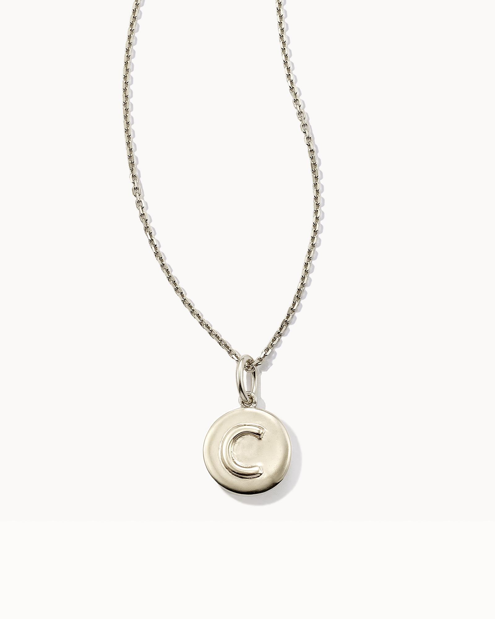 Letter X Coin Pendant Necklace in Oxidized Sterling Silver Product Image