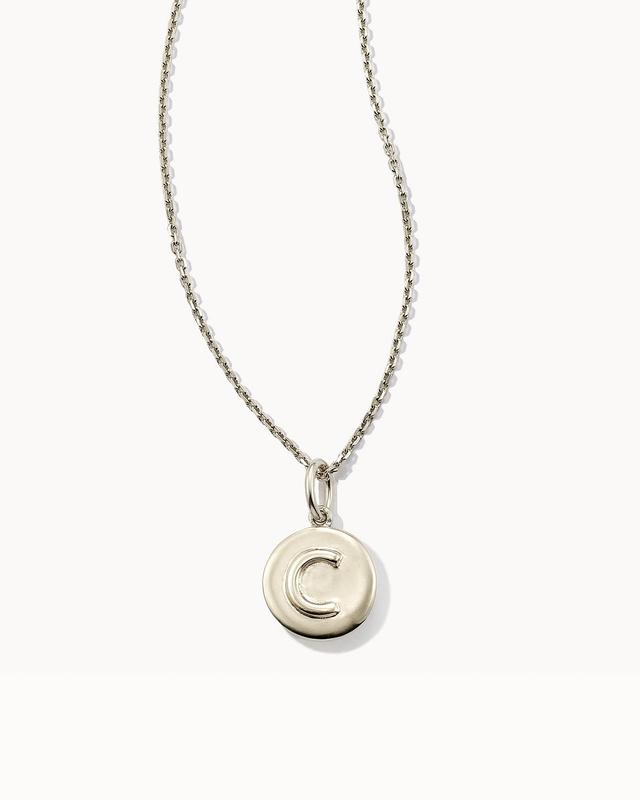 Letter X Coin Pendant Necklace in Oxidized Sterling Silver Product Image