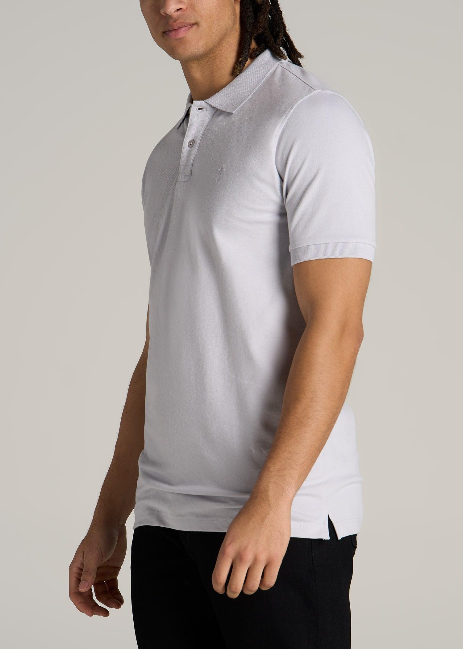 Men's Tall Classic Polo with Embroidered Logo in Vapor Grey Product Image