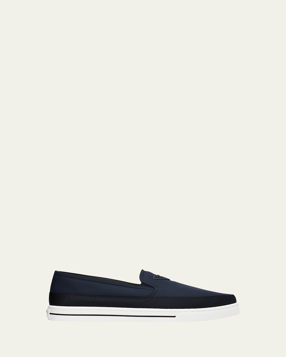 Mens Triangle Logo Nylon Slip-On Loafers product image