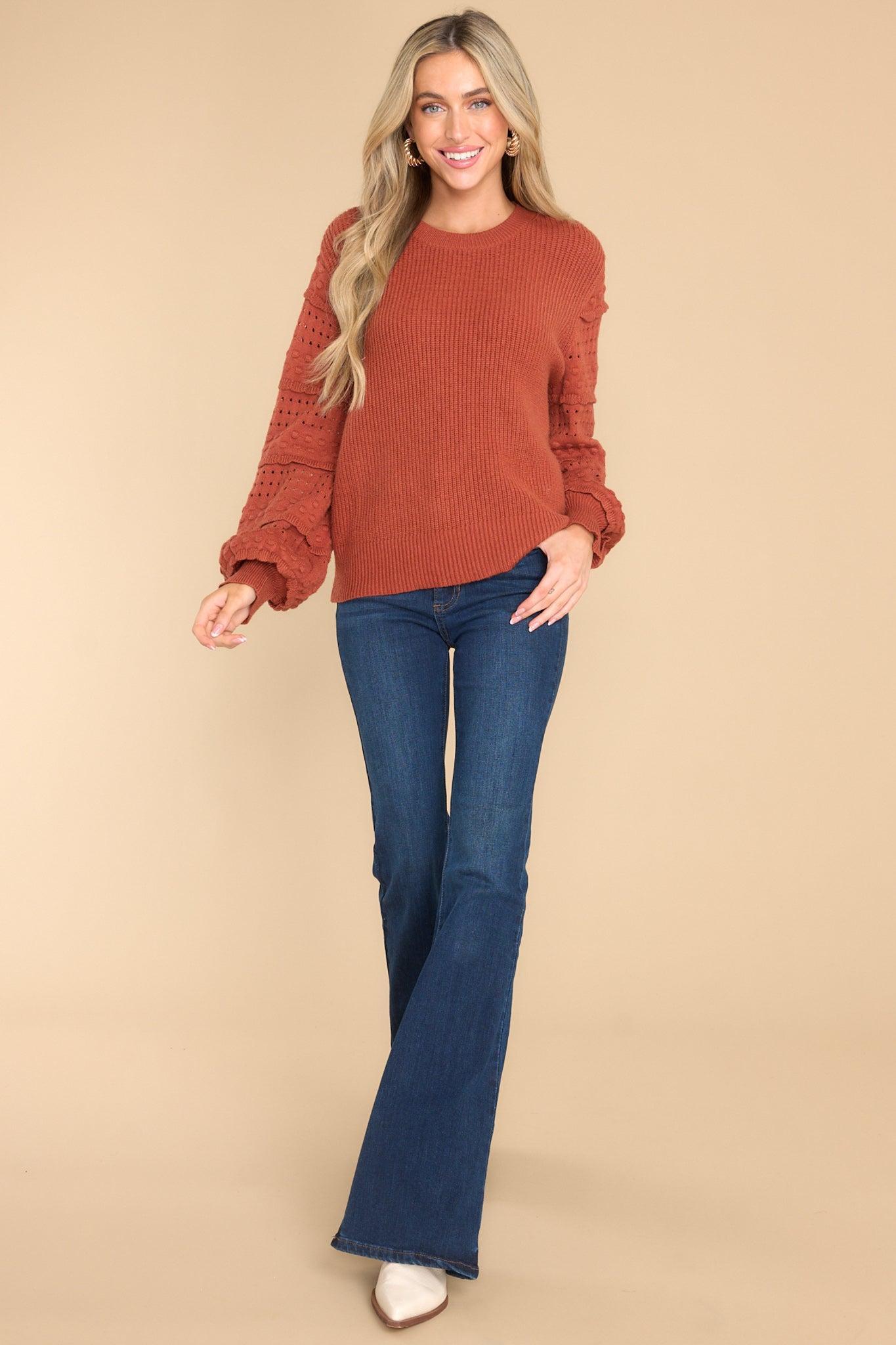 Autumn Splendor Ginger Orange Knit Sweater product image