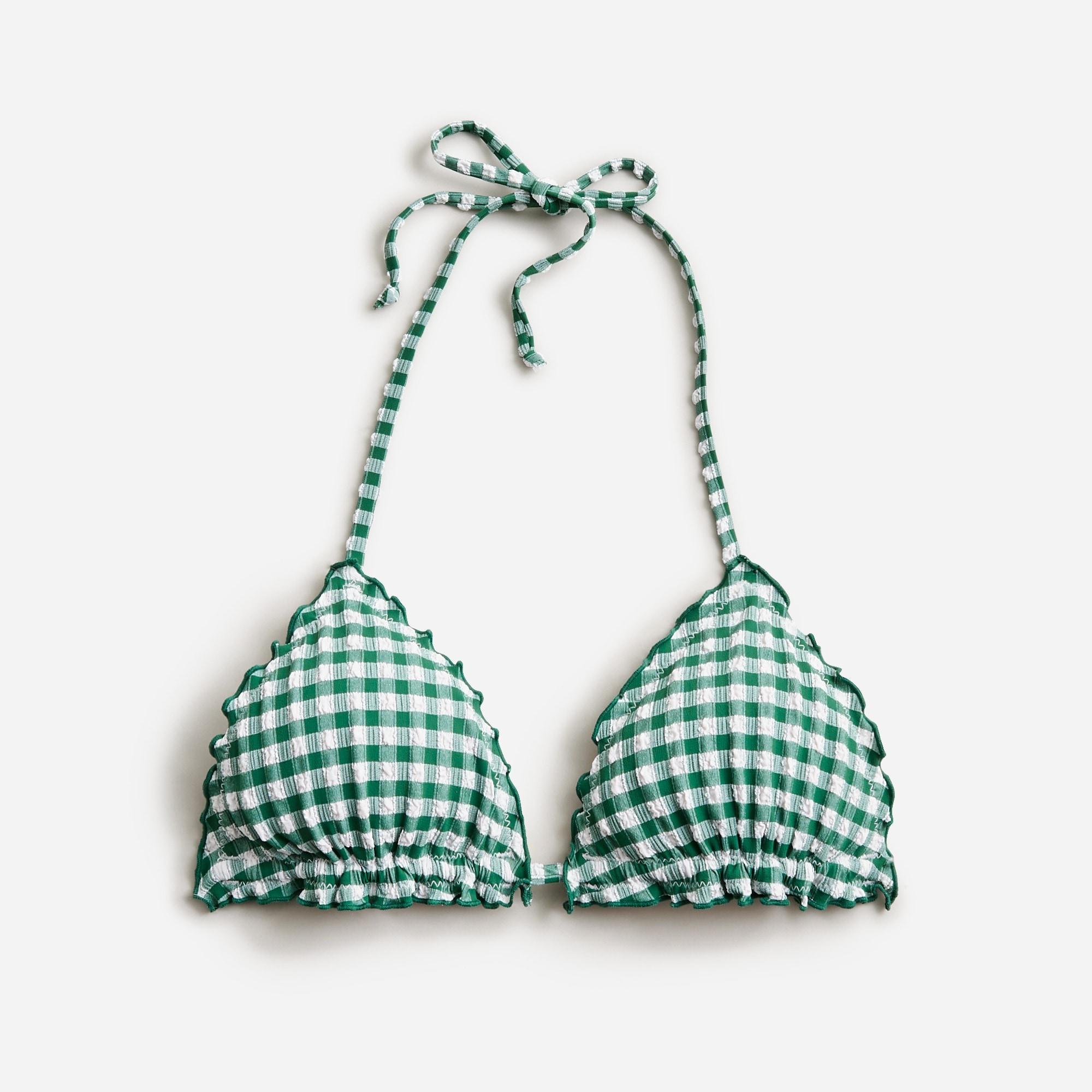 String bikini top in gingham Product Image