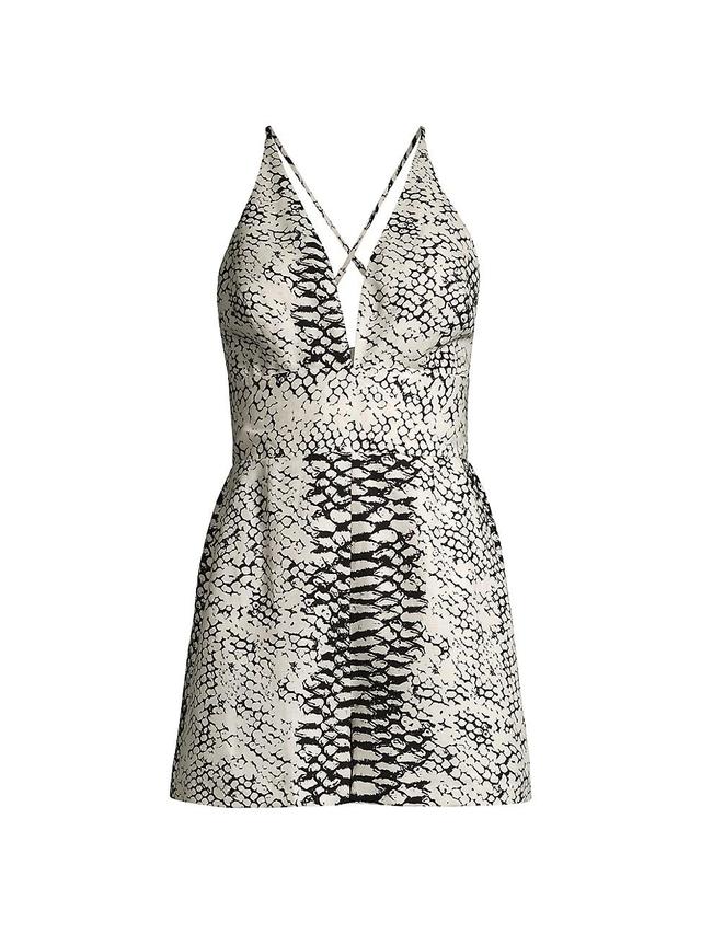 Womens Snake Linen-Blend Romper Product Image