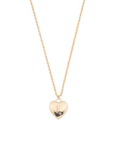 14K Engraved Initial Puffy Heart Necklace For Women Product Image