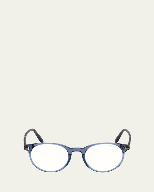 Mens 47MM Round Blue Block Optical Glasses Product Image