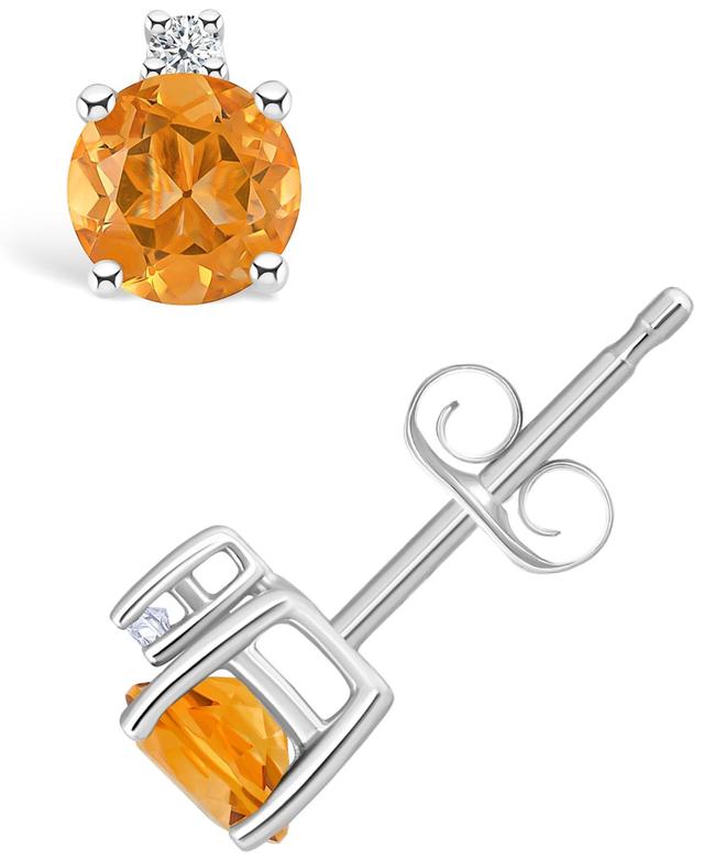 Citrine (1/2 ct. t.w.) and Diamond Accent Stud Earrings in 14K Yellow Gold Product Image