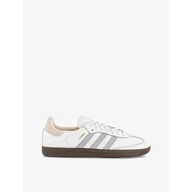 ADIDAS ORIGINALS Womens Samba Og Logo-embellished Leather Low-top Trainers Core White Grey Two Crea In Neutrals Product Image