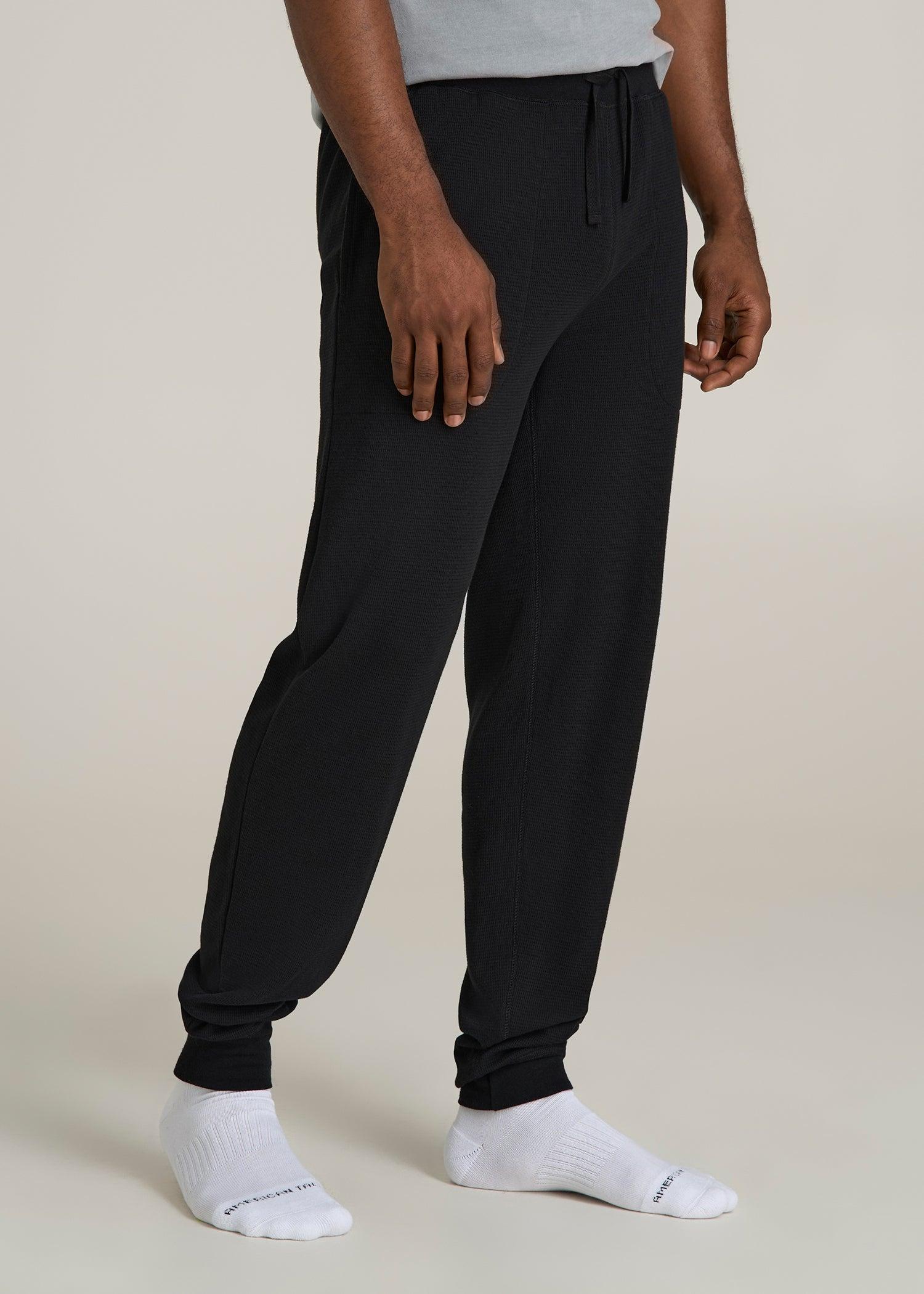 Waffle-Knit Lounge Jogger for Tall Men in Black Product Image