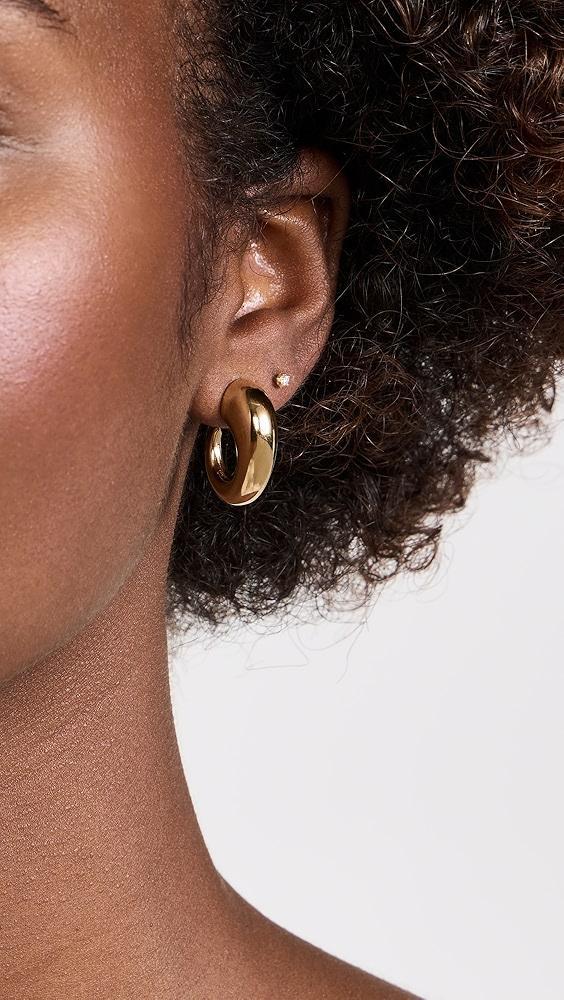 By Adina Eden Solid Bubble Elongated Hoop Earrings | Shopbop Product Image