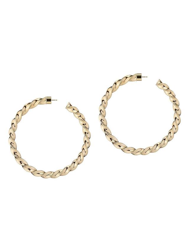 Womens Karla 10K-Gold-Plated Twisted Hoop Earrings Product Image