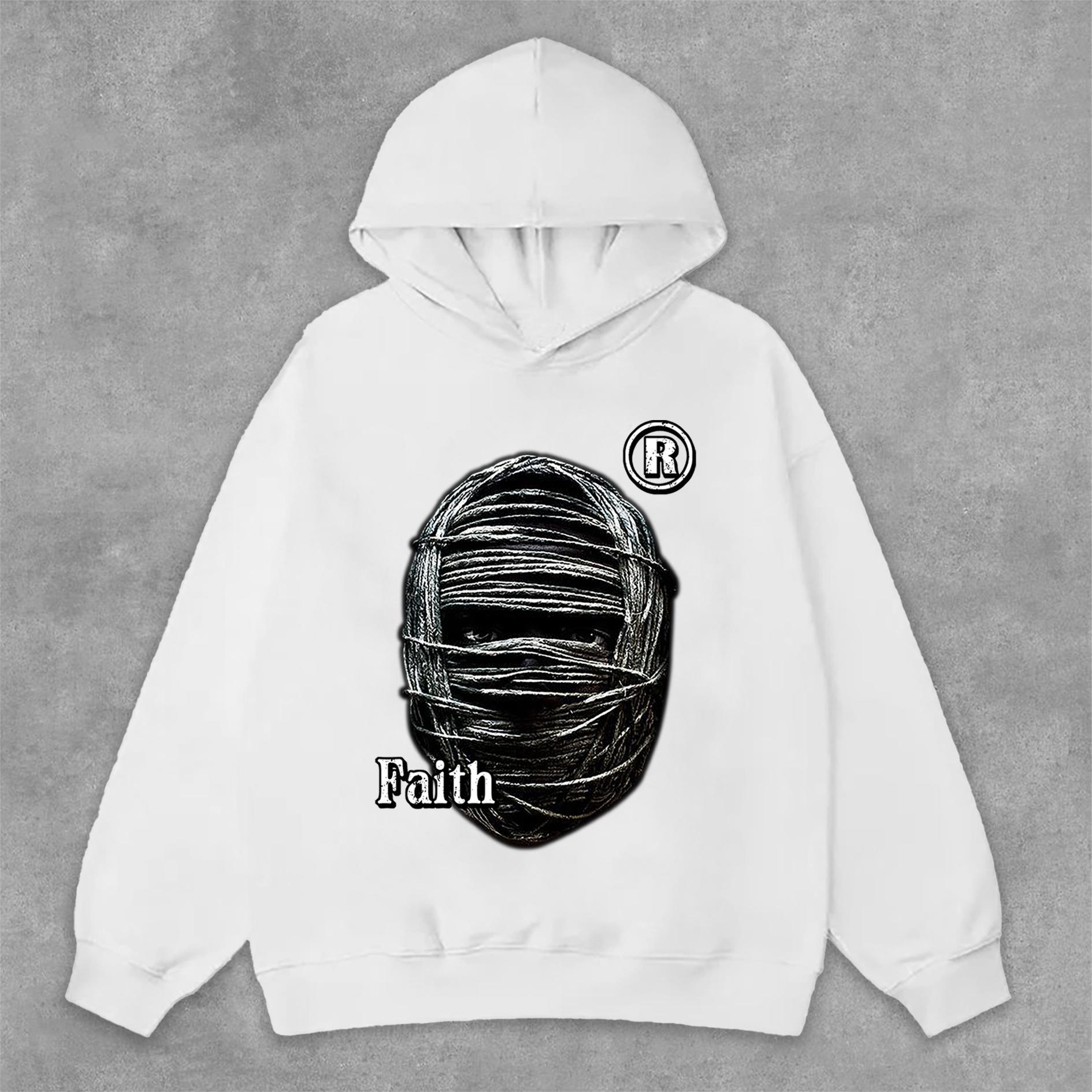 Mummy Faith Vintage Graphic Print Side Pockets Hoodie Product Image