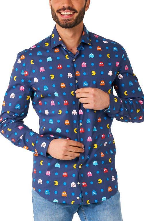 OppoSuits Pixel Pac-Man Stretch Button-Up Shirt Product Image