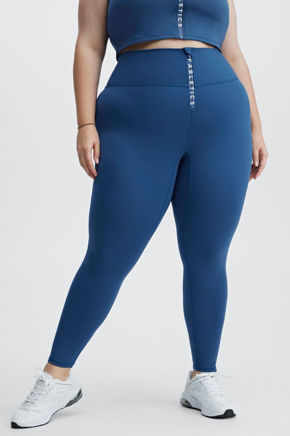 Fabletics High-Waisted Motion365 Legging With Zipper Womens blue plus Size 4X Product Image