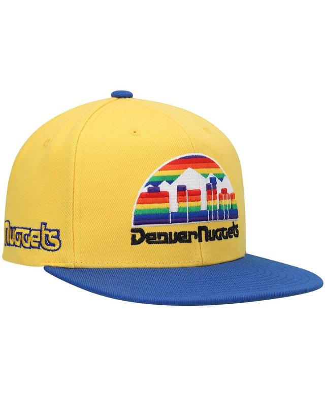 Mens Mitchell & Ness Gold/Royal Denver Nuggets Hardwood Classics Snapback Hat Product Image