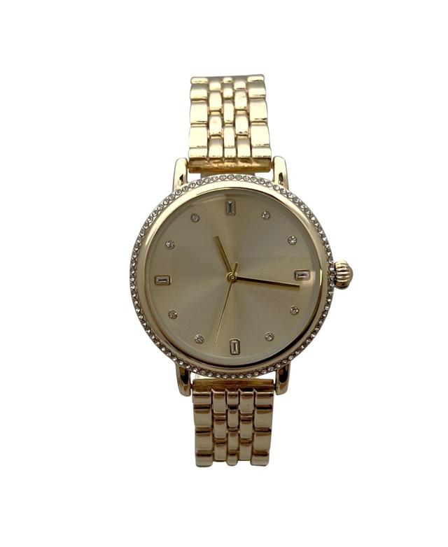 Olivia Pratt Gold Elegant Everyday Rhinestones Bezel Women Watch Product Image