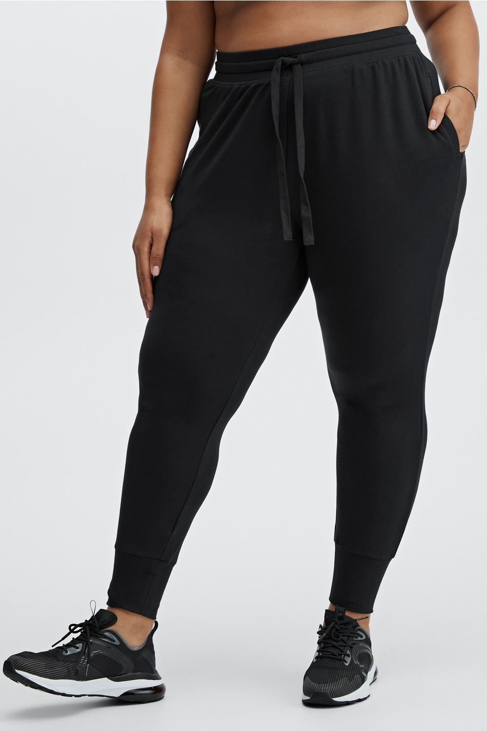 Fabletics Luxe Fleece Jogger Womens black Size XXS Product Image