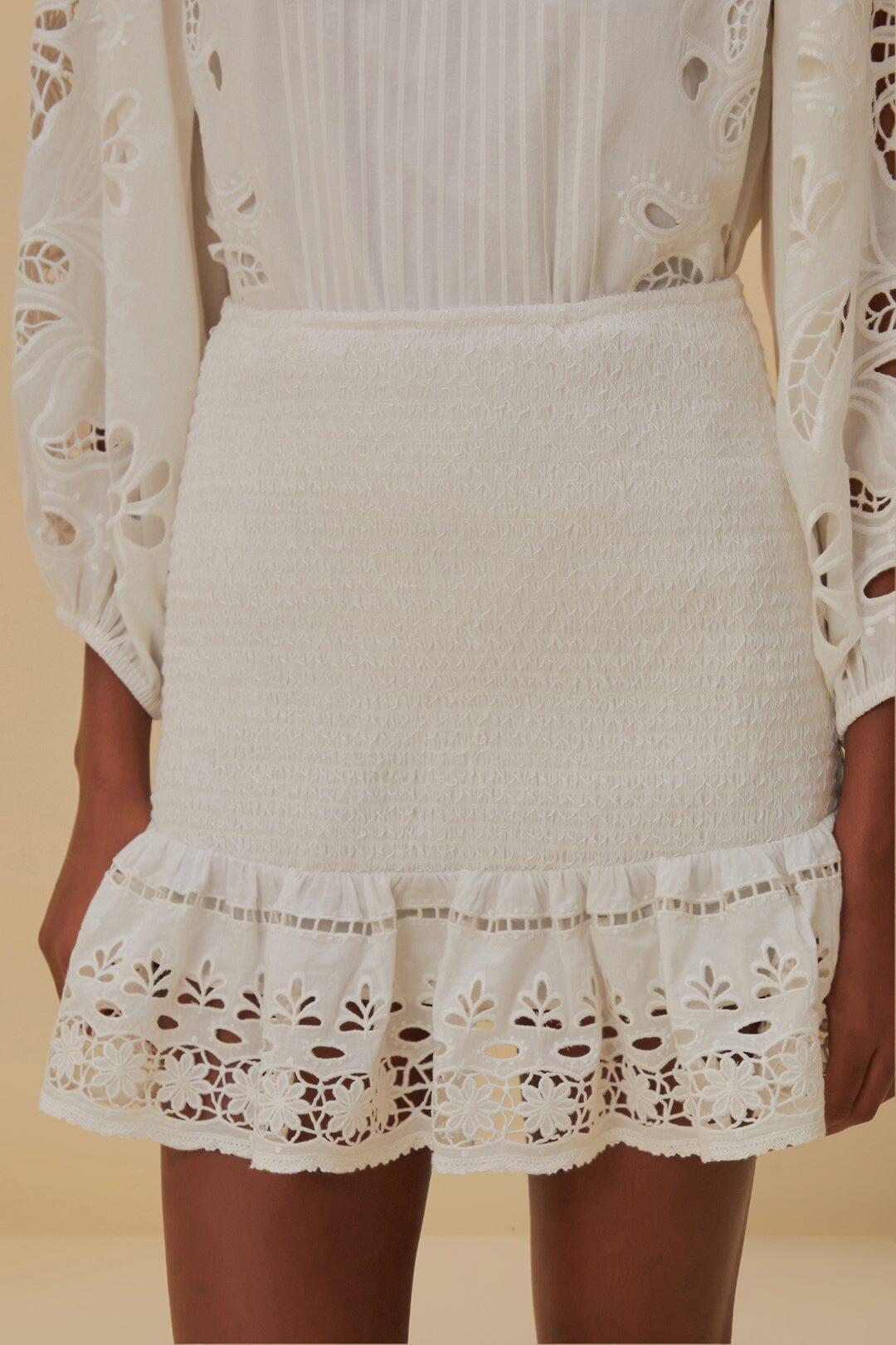 White Richelieu Mini Skirt, OFF-WHITE / S Product Image