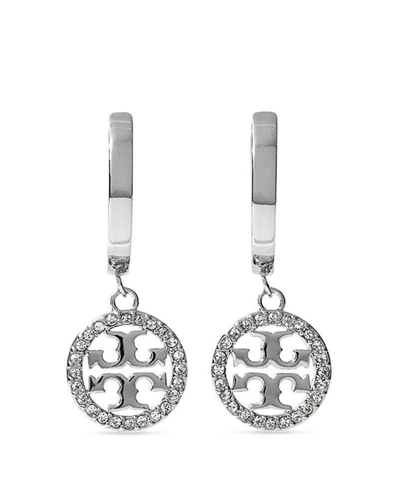 Tory Burch Miller Pav Drop Huggie Hoop Earrings Product Image