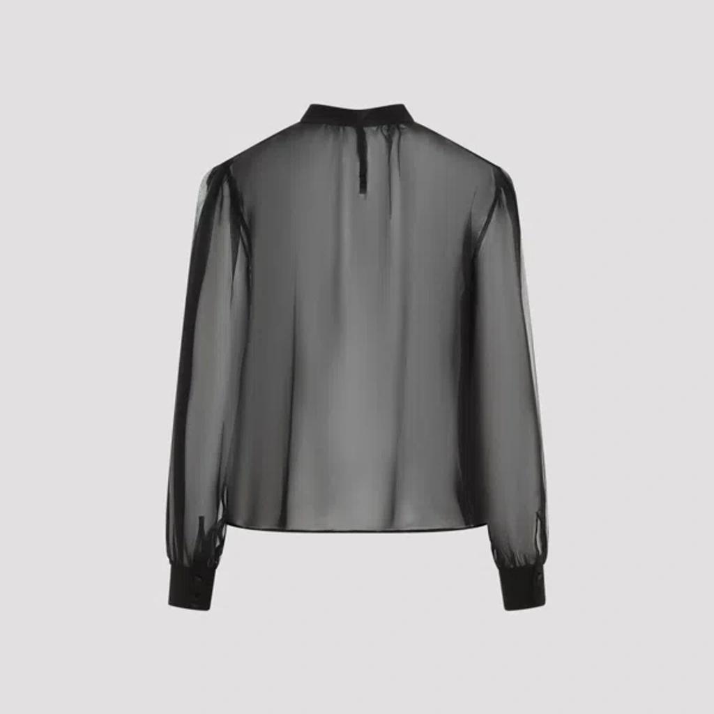 DOLCE & GABBANA Black Silk Blouse In Grey Product Image