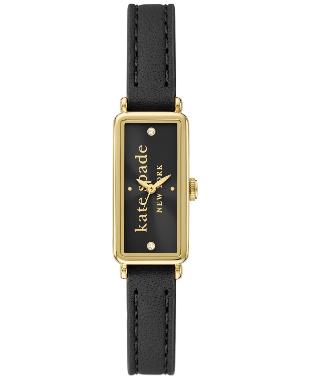 Kate Spade New York Womens Rosedale Black Leather Watch 32mm - Black Product Image