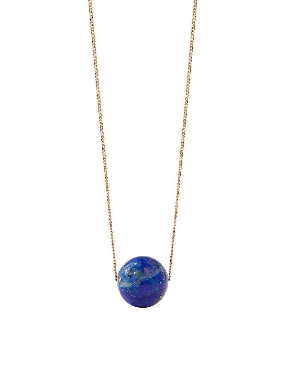 Womens Paradis Maya Large 9K Gold & Lapis Necklace Product Image