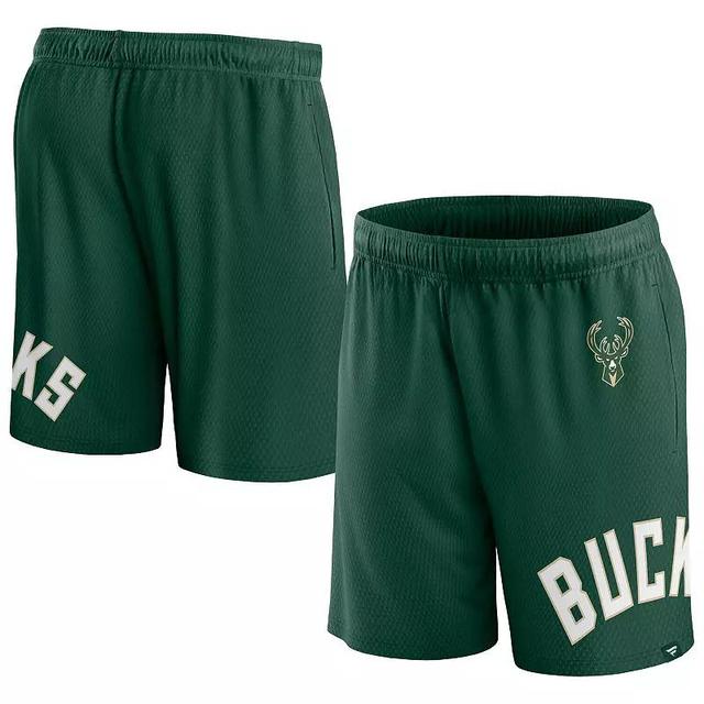 Mens Fanatics Branded Hunter Green Milwaukee Bucks Free Throw Mesh Shorts Product Image