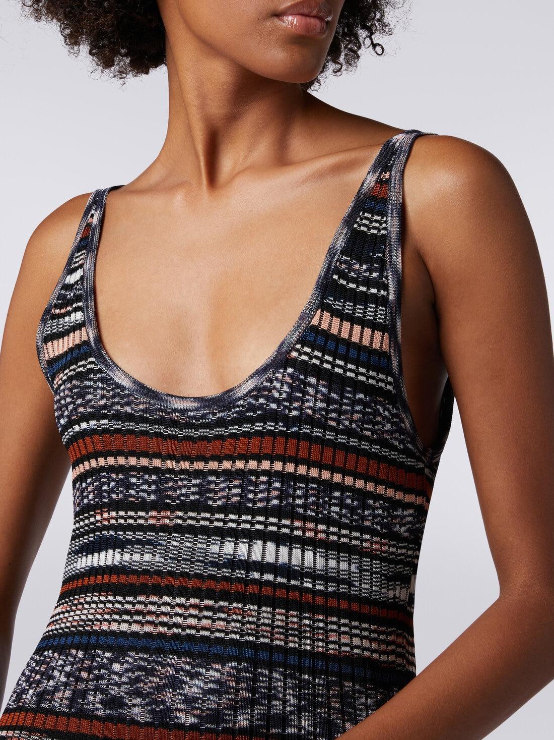 Long ribbed dress in slub viscose Multicoloured | Missoni Product Image