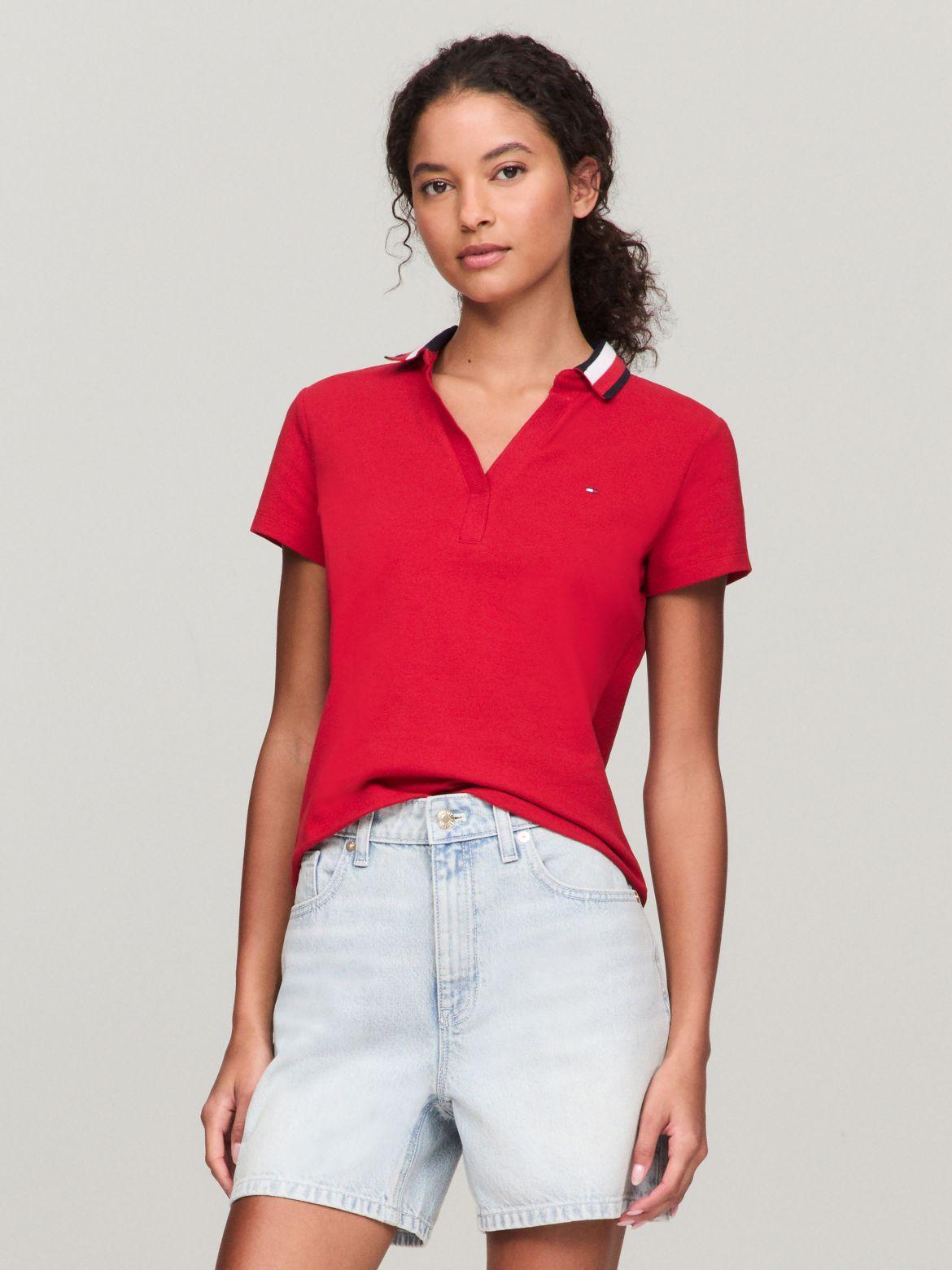 Tommy Hilfiger Women's Split-Neck Polo Product Image