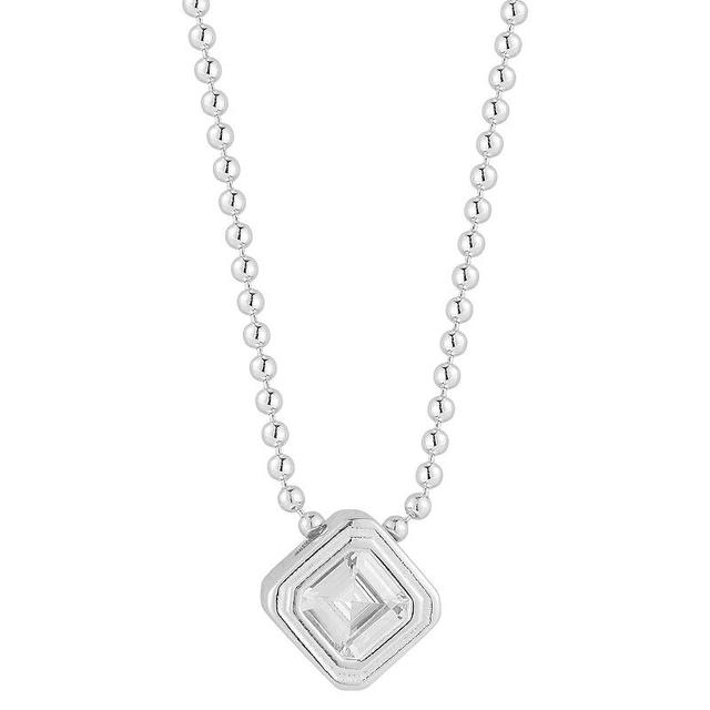 Sunkissed Sterling Cubic Zirconia Pendant Necklace, Womens Silver Tone Product Image