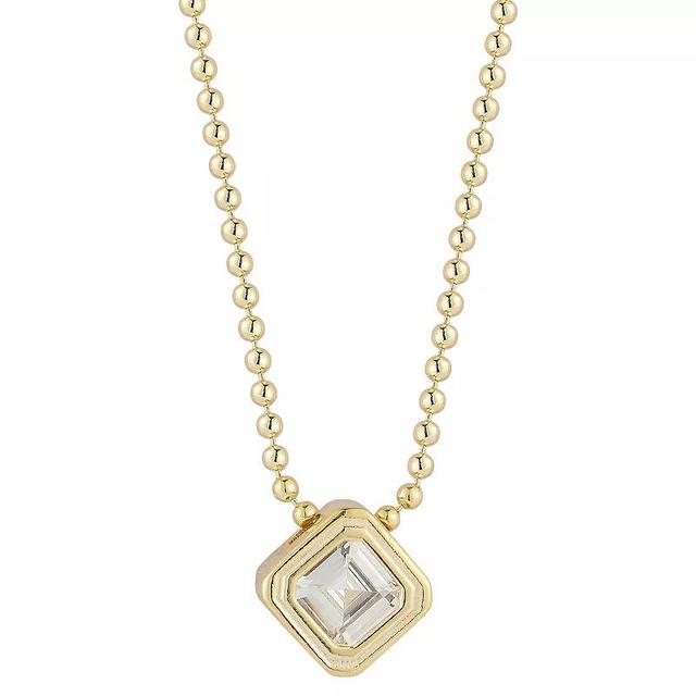 Sunkissed Sterling Cubic Zirconia Pendant Necklace, Womens Gold Tone Product Image