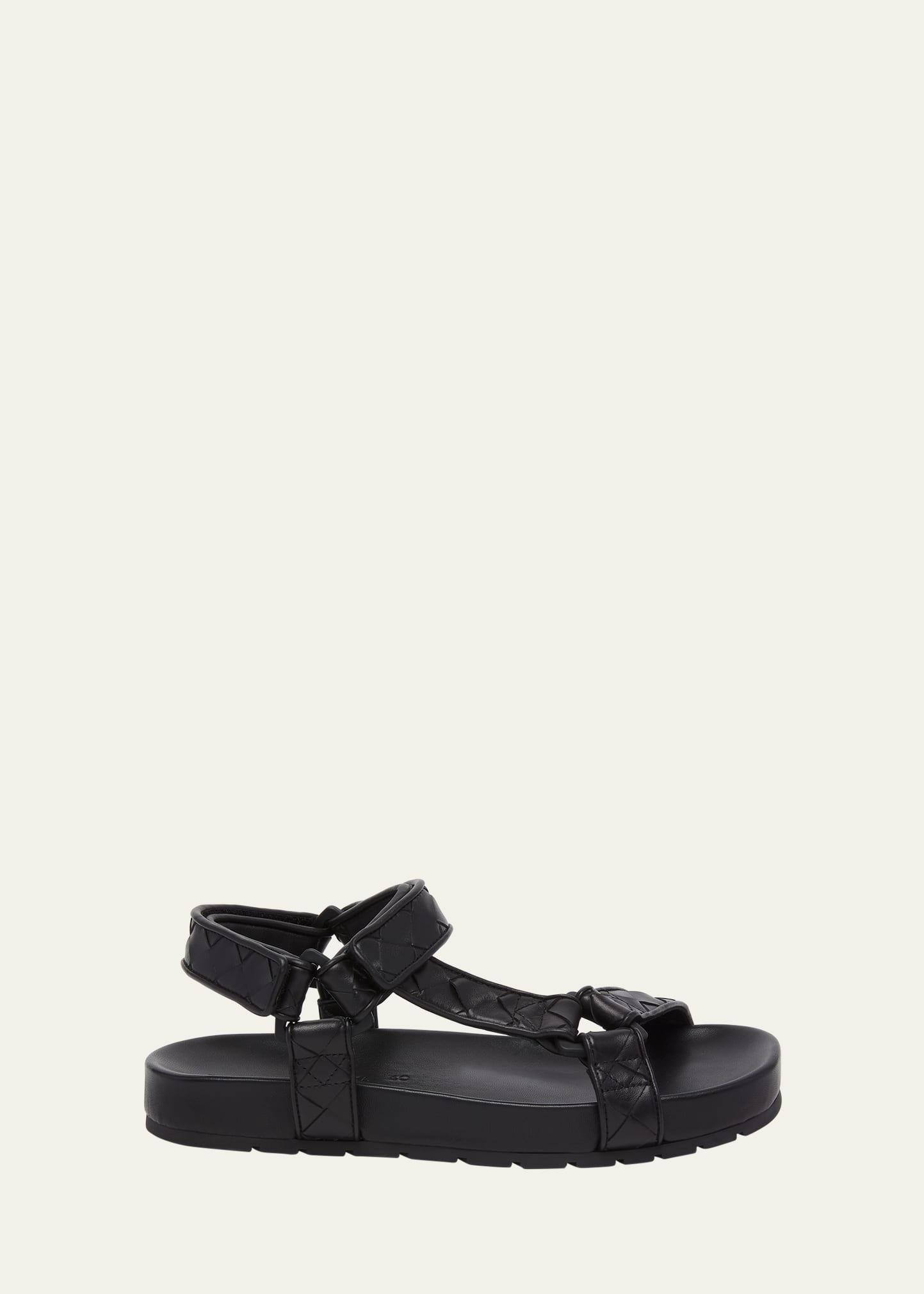 Bottega Veneta Womens Leather Flat Sandals Product Image