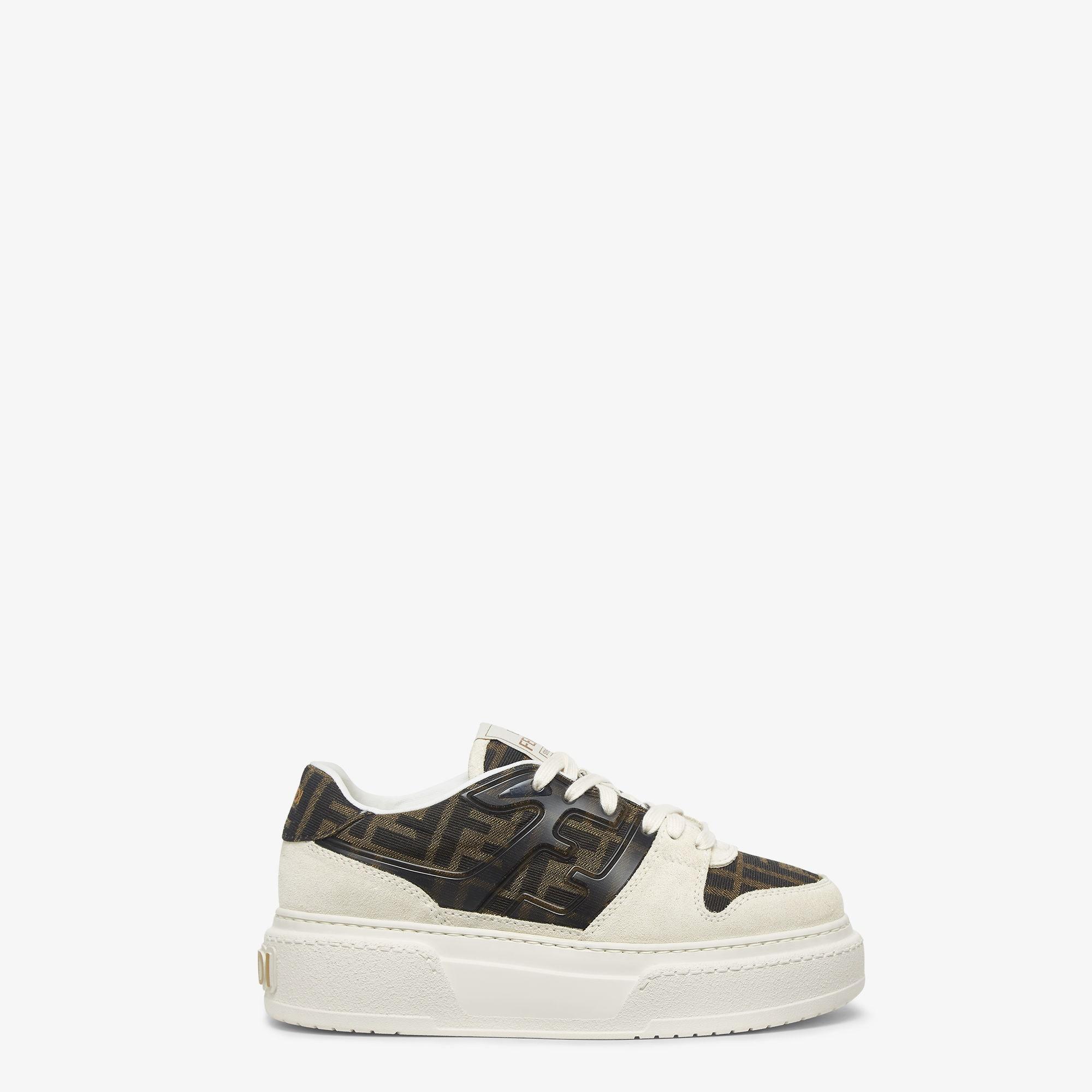 Fendi MatchCanvas and white suede platform low-tops Product Image