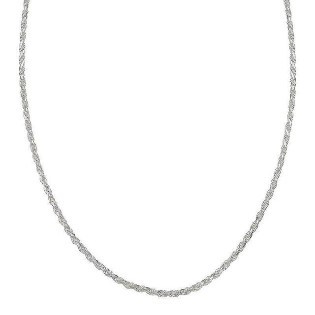 PRIMROSE Sterling Silver Diamond-Cut Rope Chain Necklace, Womens Product Image